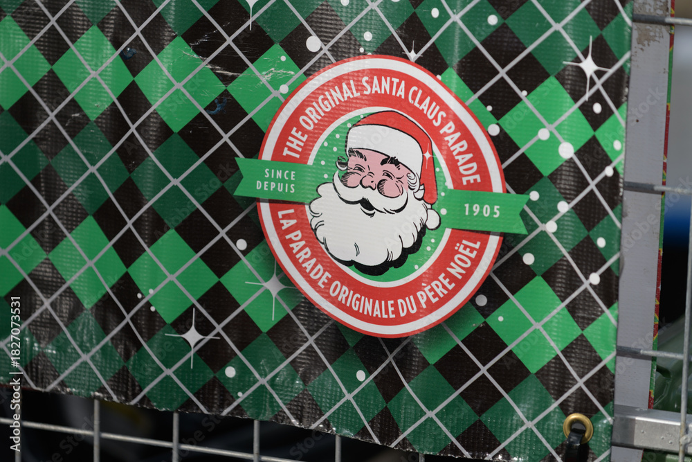 Fototapeta premium decorative banner with The Original Santa Claus Parade logo, Toronto