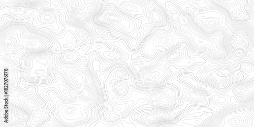 Abstract white background with abstract topographic grey contour lines creating a seamless pattern design