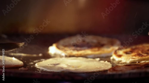 Cooking Egg roll. Delicious Indian street food.