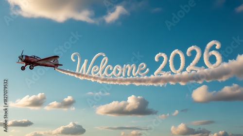 Airplane with banner and writing the phrase 