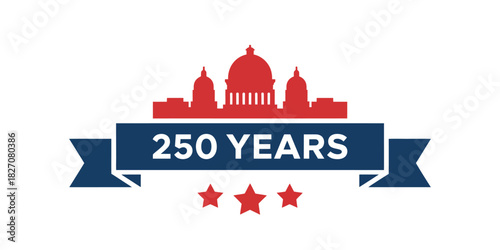 Commemorative 250 years emblem featuring a historic building