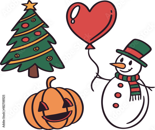 Holiday Icons Pack | Christmas Holiday Icon Set