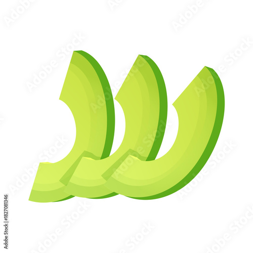 Three Fresh Avocado Slices