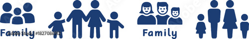 family, icon, people, group, parent, child, mother, father, son, daughter, silhouette, togetherness, unity, love, relationship, generation, diverse, representation, human, figures, simple, graphic, il