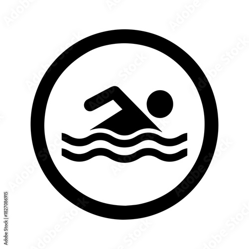 swimming place sign vector icon on a white background
Vector warning sign icon