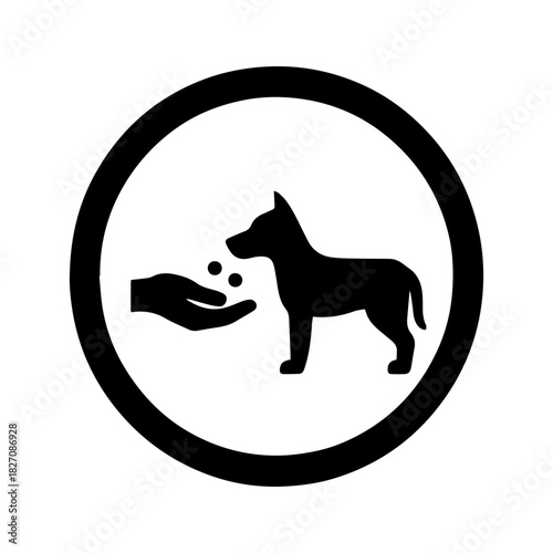 Feeding animals is allowed sign vector icon on a white background
Vector warning sign icon