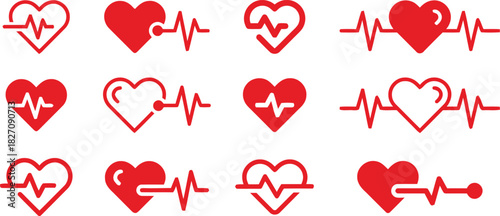 heart, heartbeat, pulse, cardiogram, ecg, medical, health, care, life, love, rhythm, beat, vital, sign, red, icon, graphic, symbol, cardiology, wellness, emergency, checkup, diagnosis, treatment, cond