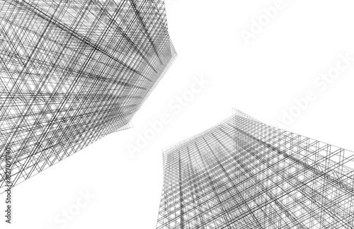 Abstract modern architecture, 3D rendering