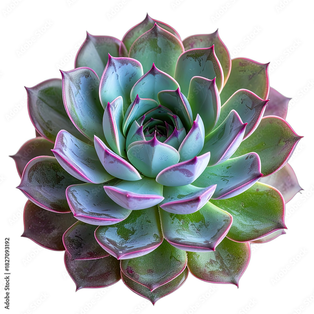 Fototapeta premium A vibrant close-up macro shot of a colorful Echeveria succulent.