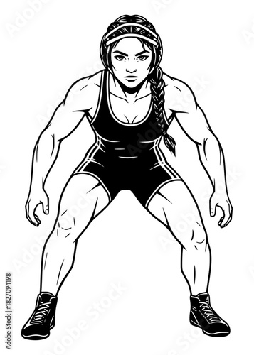 wrestler female . Feminine strength,