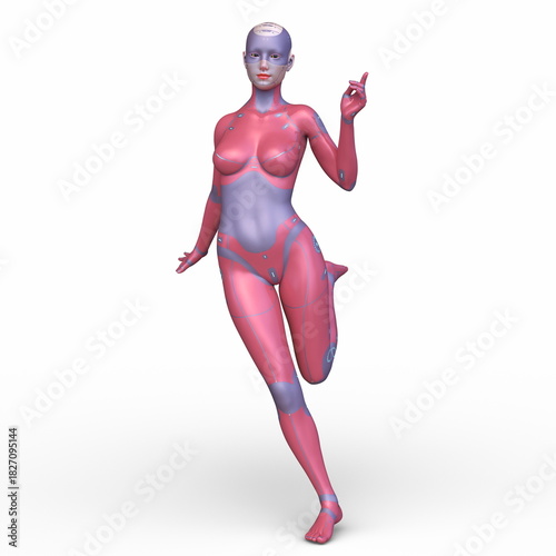 女性サイボーグ　3DCGレンダリング