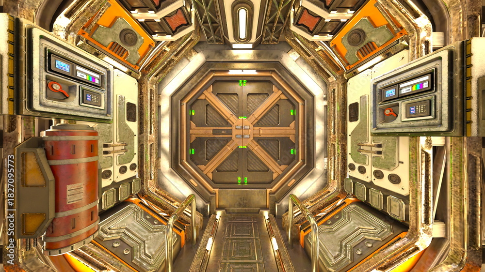 Fototapeta premium 宇宙船内の風景 3DCGレンダリング