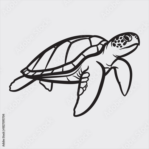 A beautiful see beach fish line art design