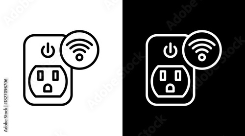 Smart Plug  White Icon Set Design