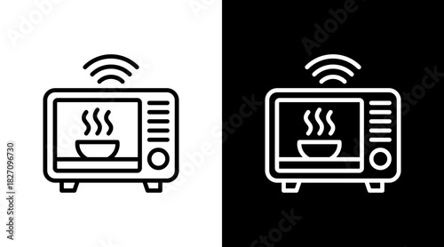 Smart Oven  White Icon Set Design