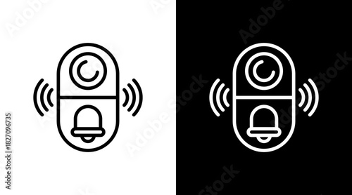 Smart Doorbell  White Icon Set Design