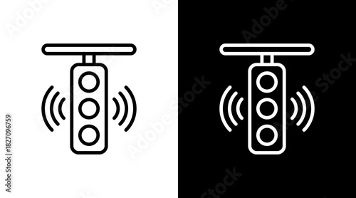 Smart Traffic  White Icon Set Design