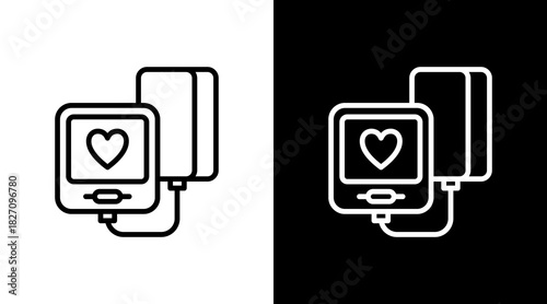 Blood Pressure Monitor  White Icon Set Design