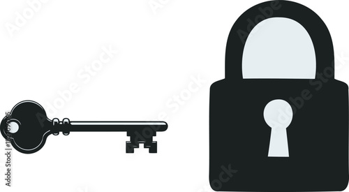 Key and Lock Symbolize Security and Protection Representing Access Control and Data Encryption Emphasizing Confidentiality and Safety Measures in a Digital World