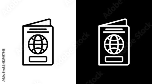 Passport  White Icon Set Design