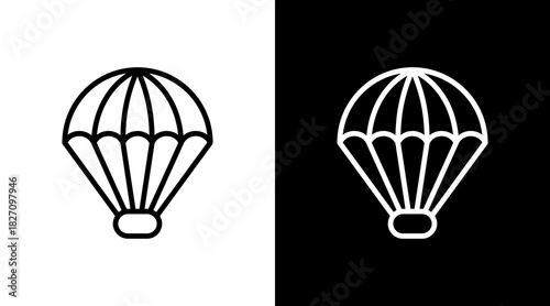 Parachute  White Icon Set Design