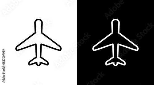Airplane  White Icon Set Design