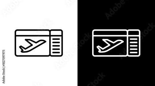 Boarding Pass  White Icon Set Design
