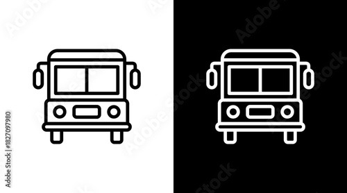 Bus  White Icon Set Design