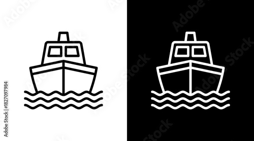 Ferry  White Icon Set Design