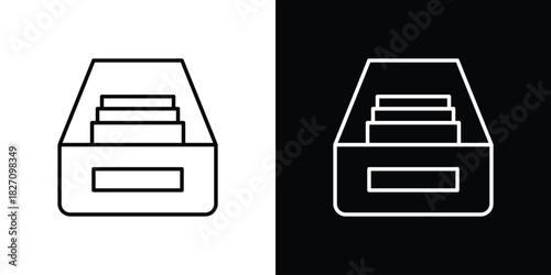 Archive icons vector.Editable stroke.linear style sign for use web design
