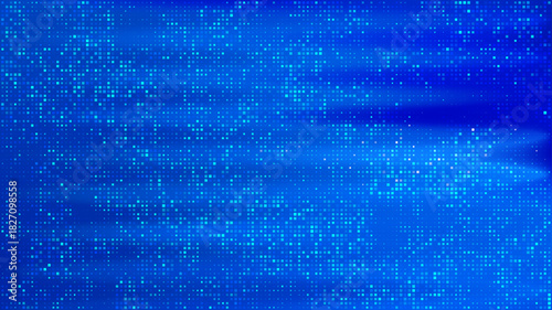 High-tech deep blue background with pixel grid lights