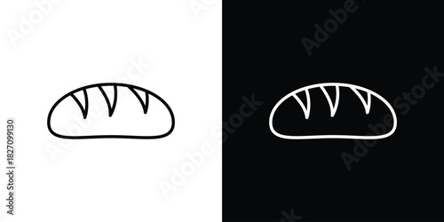 Bread loaf icons vector.Editable stroke.linear style sign for use web design