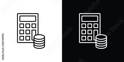 Budget icons vector.Editable stroke.linear style sign for use web design