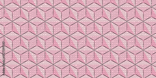 Seamless pink geometric retro pattern with repeating square diamond texture design