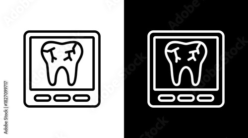 Dental X-Ray  White Icon Set Design