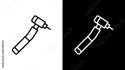 Dental Drill  White Icon Set Design