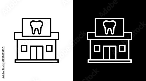 Dental Clinic  White Icon Set Design