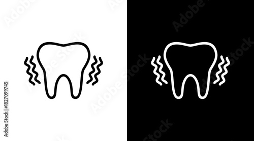 Sensitive Tooth  White Icon Set Design