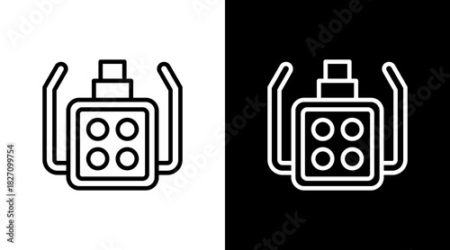 Dental Light  White Icon Set Design