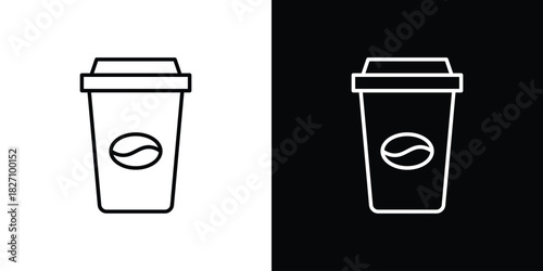 coffee cup icons vector.Editable stroke.linear style sign for use web design