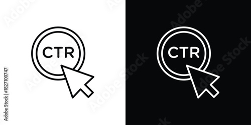 CTR icons vector.Editable stroke.linear style sign for use web design