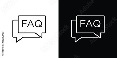 FAQ icons vector.Editable stroke.linear style sign for use web design