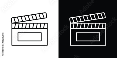 Film clapperboard icons vector.Editable stroke.linear style sign for use web design