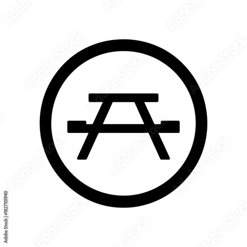 Picnic area sign vector icon on a white background
Vector warning sign icon