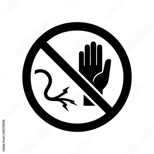 Do not touch the wires sign vector icon on a white background
Vector warning sign icon