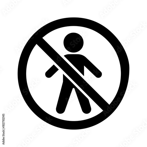 Children are not allowed to enter sign vector icon on a white background
Vector warning sign icon
