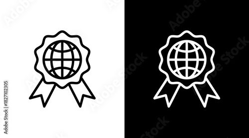 Iso Certification  White Icon Set Design