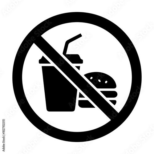 Do not enter with food sign vector icon on a white background
Vector warning sign icon