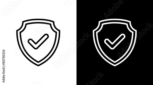 Verified Shield  White Icon Set Design