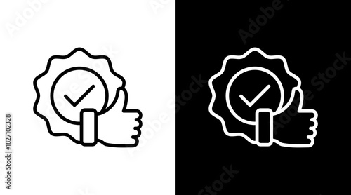 Quality Seal  White Icon Set Design